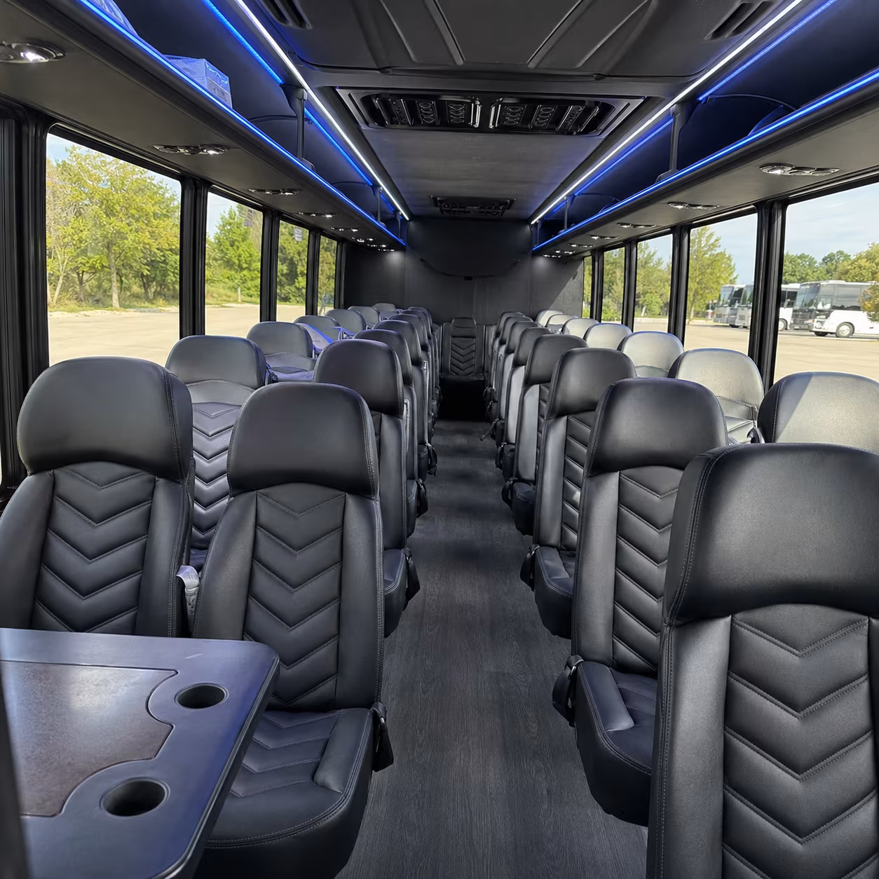 mansfield 25 passenger minibus inside