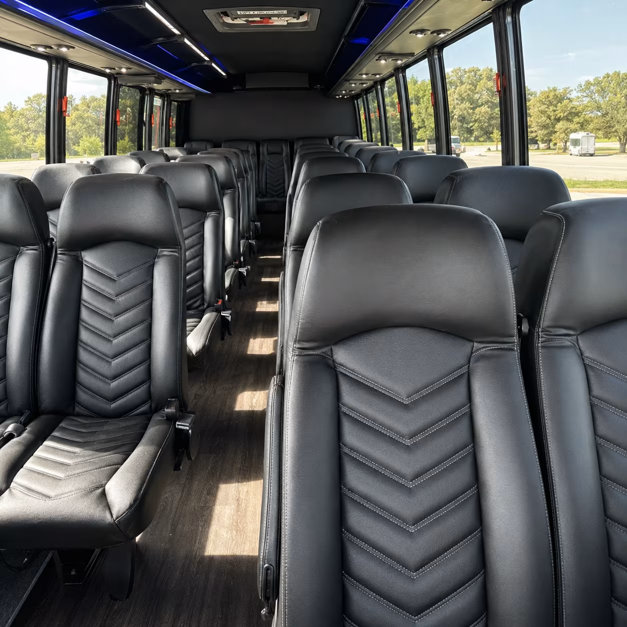 mansfield 28 passenger minibus inside
