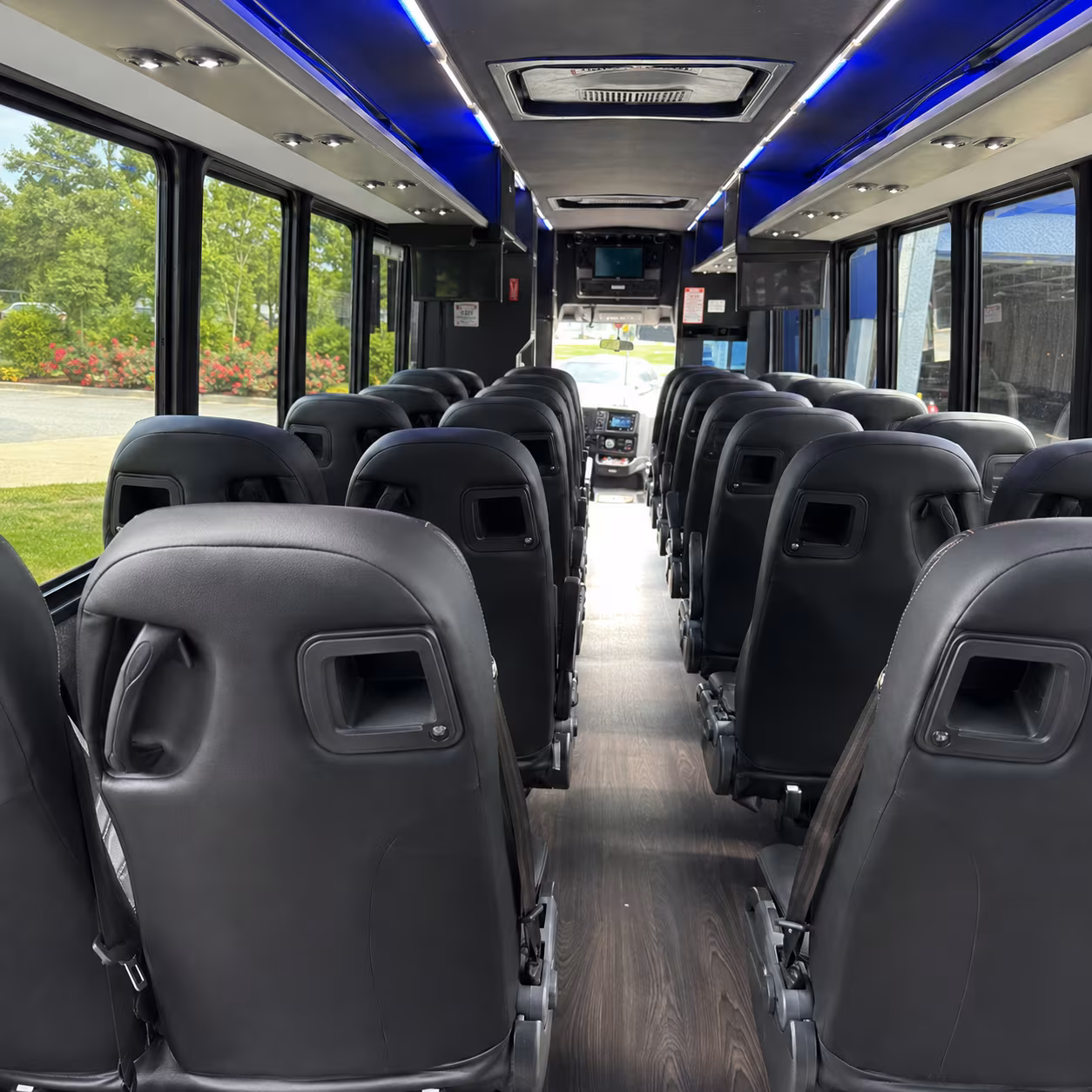 mansfield 28 passenger minibus interior