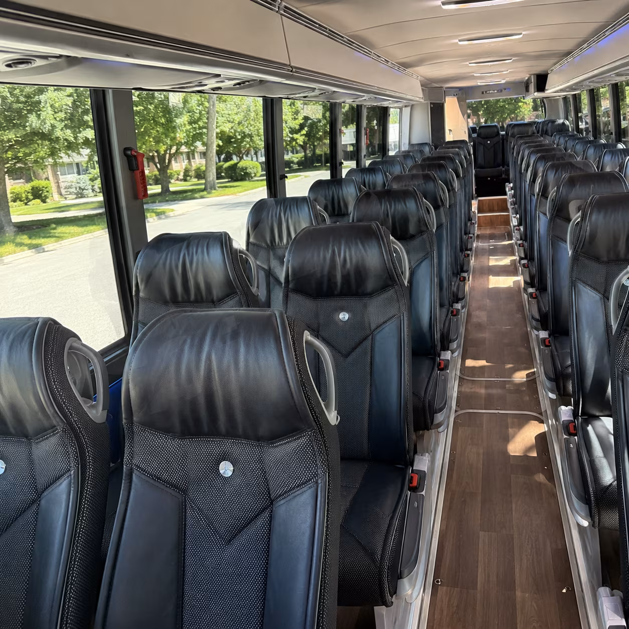 mansfield 40 passenger charter bus inside