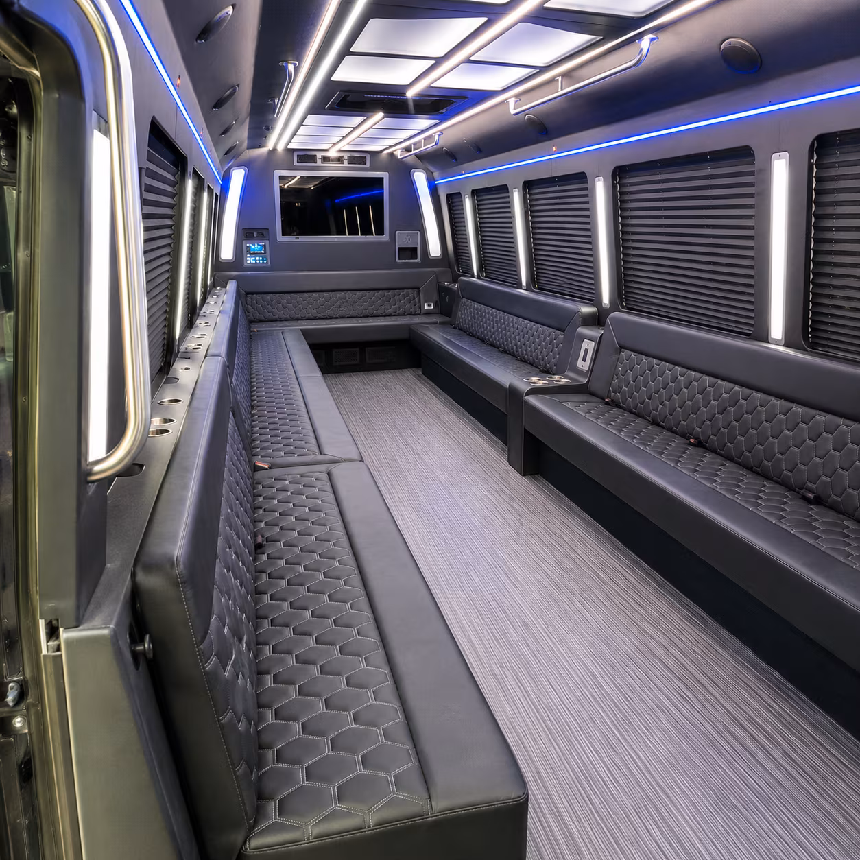 mansfield 40 passenger party bus interior
