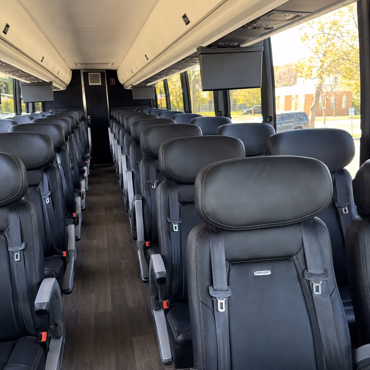 mansfield 45 passenger charter bus inside