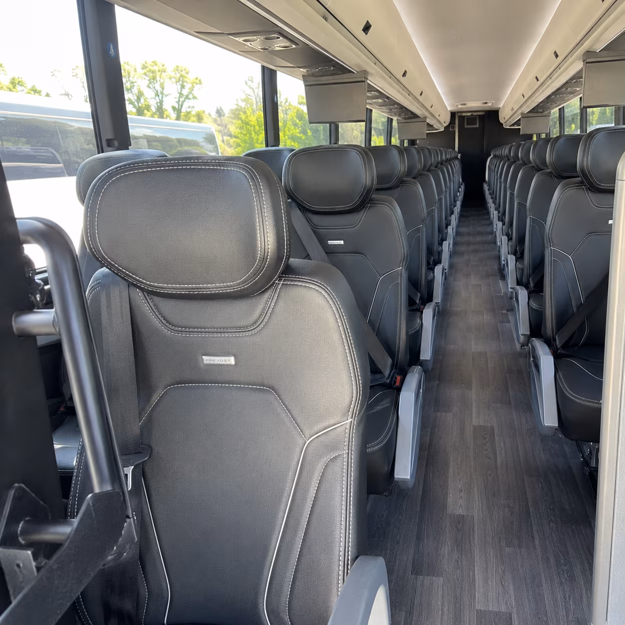 mansfield 47 passenger charter bus interior