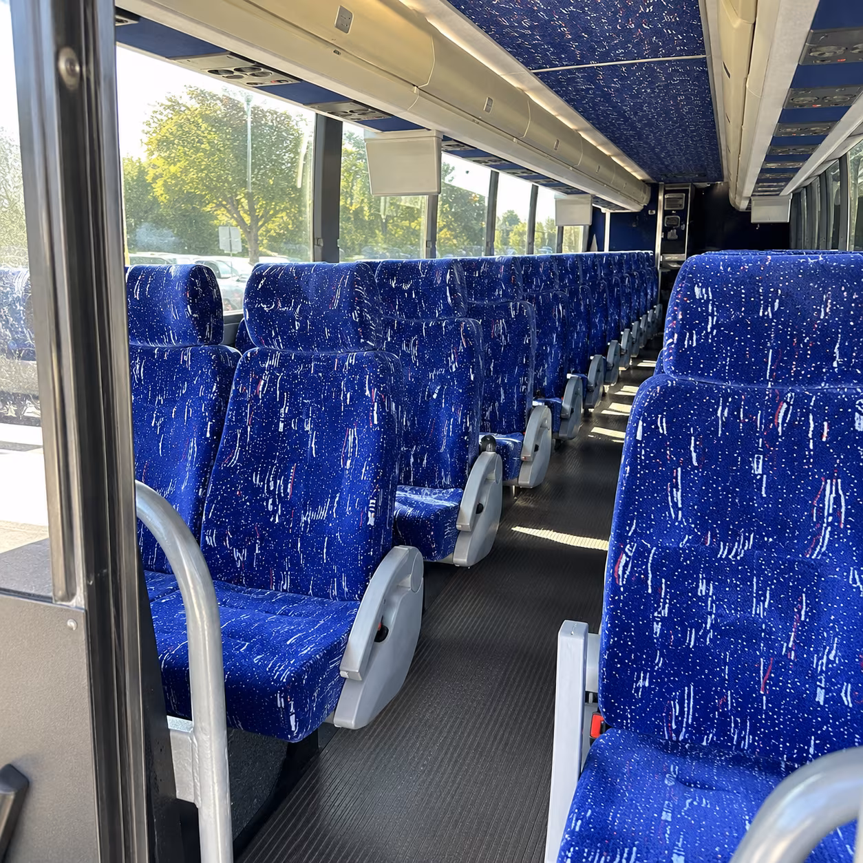 mansfield 50 passenger charter bus inside